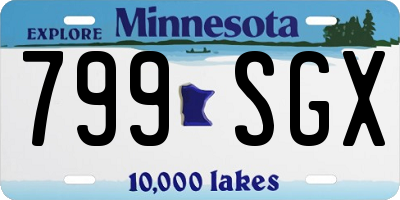 MN license plate 799SGX