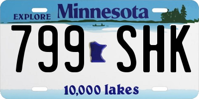 MN license plate 799SHK