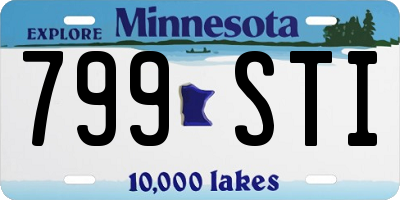 MN license plate 799STI