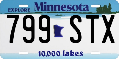 MN license plate 799STX