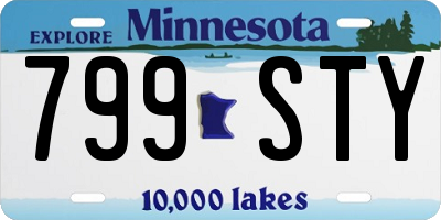 MN license plate 799STY