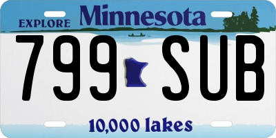 MN license plate 799SUB