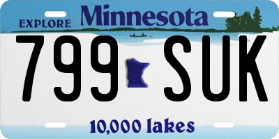 MN license plate 799SUK