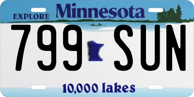 MN license plate 799SUN