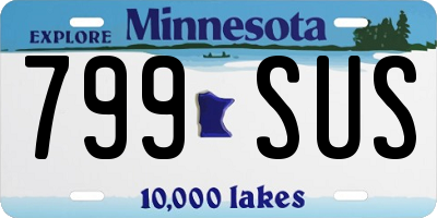 MN license plate 799SUS