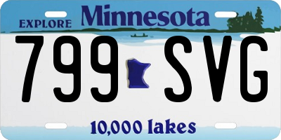 MN license plate 799SVG