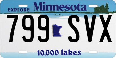 MN license plate 799SVX