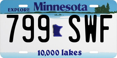 MN license plate 799SWF