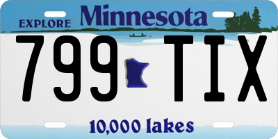 MN license plate 799TIX