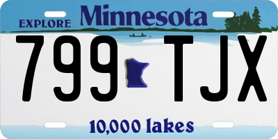 MN license plate 799TJX