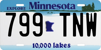 MN license plate 799TNW