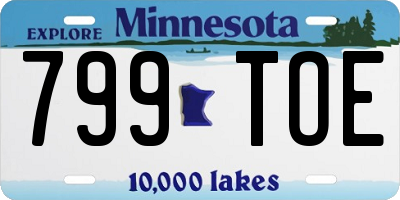 MN license plate 799TOE