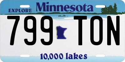 MN license plate 799TON