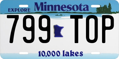 MN license plate 799TOP