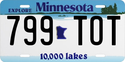 MN license plate 799TOT