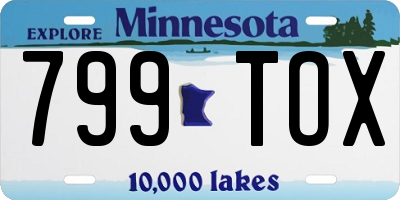 MN license plate 799TOX