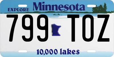 MN license plate 799TOZ
