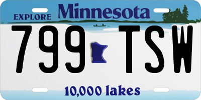 MN license plate 799TSW