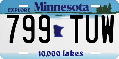 MN license plate 799TUW