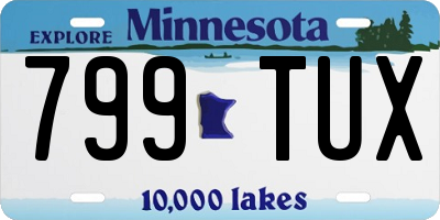 MN license plate 799TUX