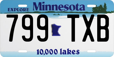 MN license plate 799TXB