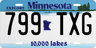MN license plate 799TXG