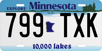 MN license plate 799TXK