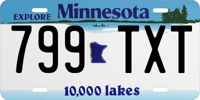 MN license plate 799TXT