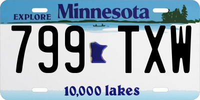 MN license plate 799TXW