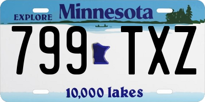 MN license plate 799TXZ