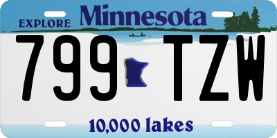 MN license plate 799TZW