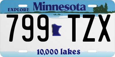MN license plate 799TZX
