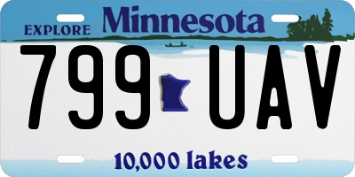MN license plate 799UAV