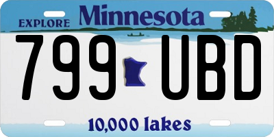 MN license plate 799UBD