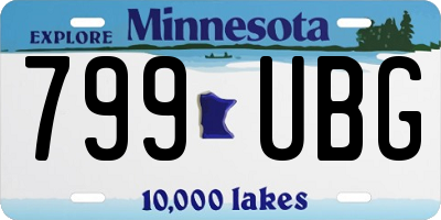 MN license plate 799UBG
