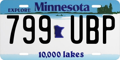 MN license plate 799UBP