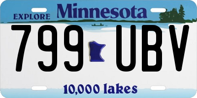 MN license plate 799UBV