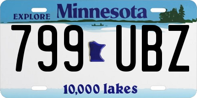 MN license plate 799UBZ