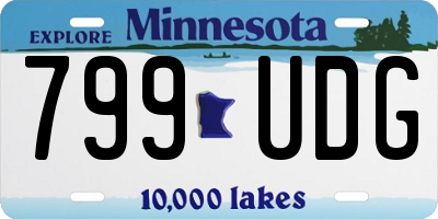 MN license plate 799UDG