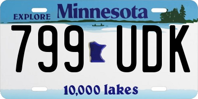MN license plate 799UDK