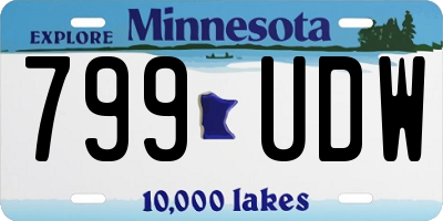 MN license plate 799UDW