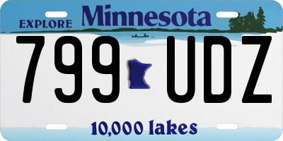 MN license plate 799UDZ