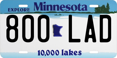 MN license plate 800LAD