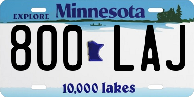 MN license plate 800LAJ