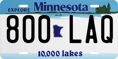 MN license plate 800LAQ