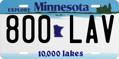 MN license plate 800LAV
