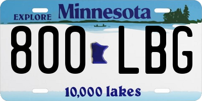 MN license plate 800LBG