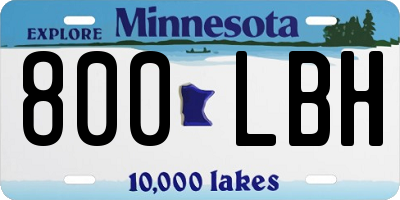 MN license plate 800LBH