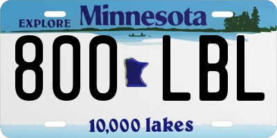 MN license plate 800LBL