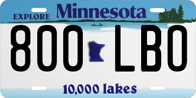 MN license plate 800LBO